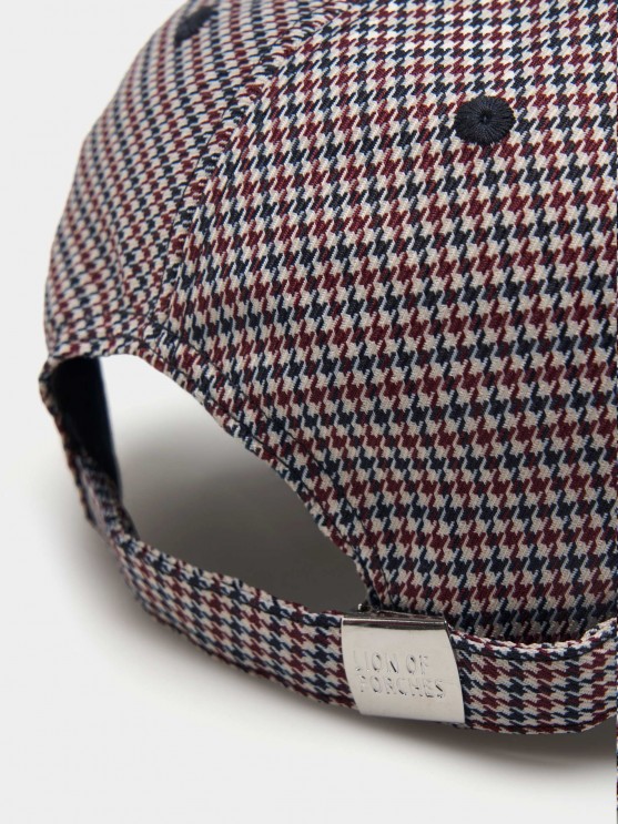 Gorra con estampado de cuadros