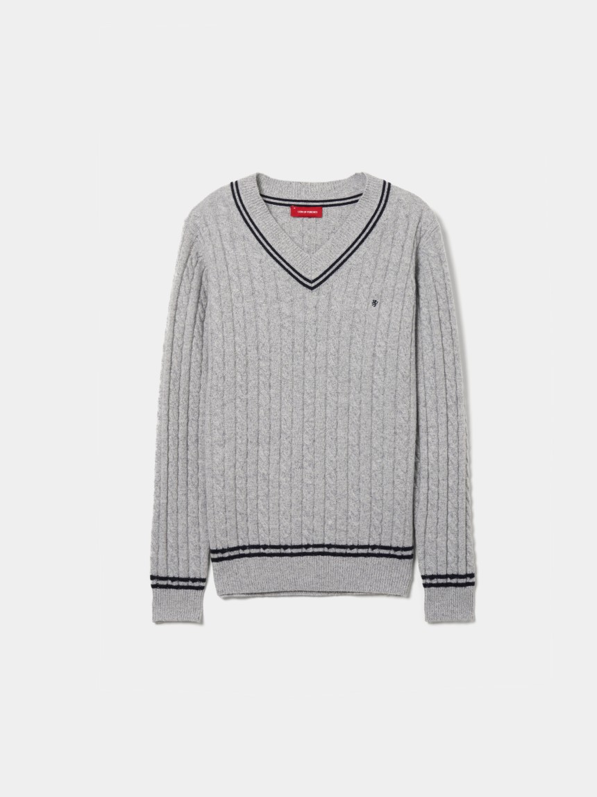 Pullover de malha entrançada