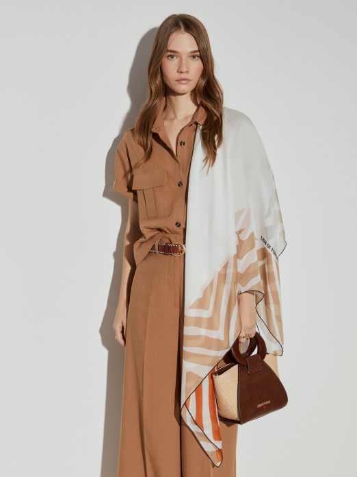 Cotton and silk scarf