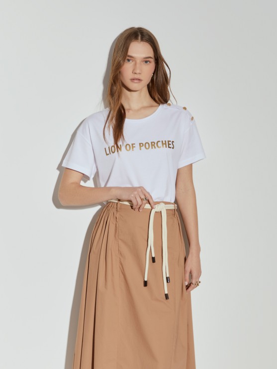 Lion of Porches cotton t-shirt