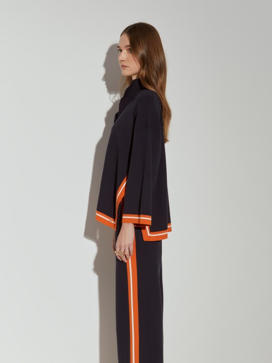 Wide leg knit pants