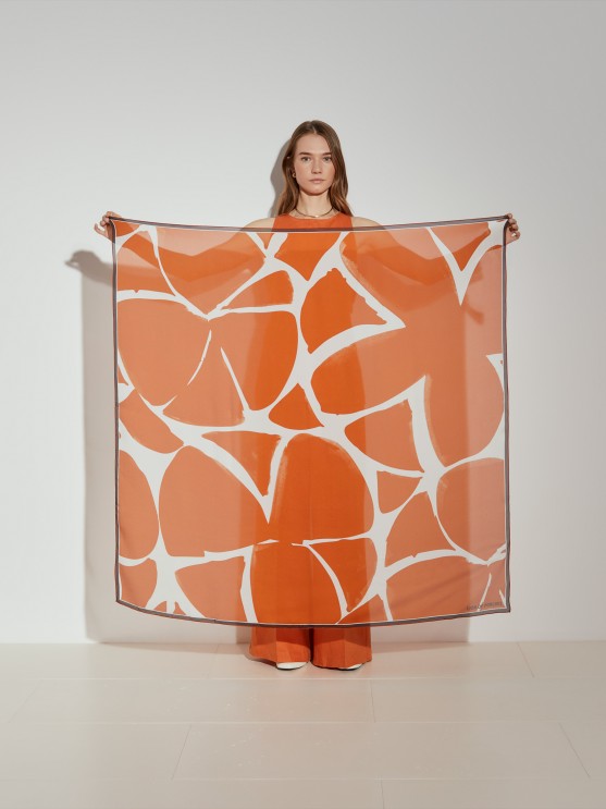 Cotton and silk scarf