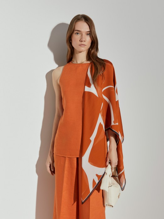 Cotton and silk scarf