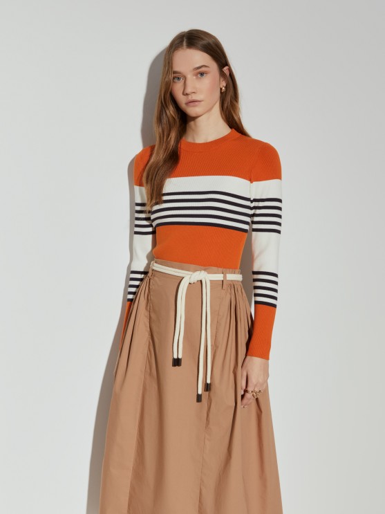 Ribbed striped sweater