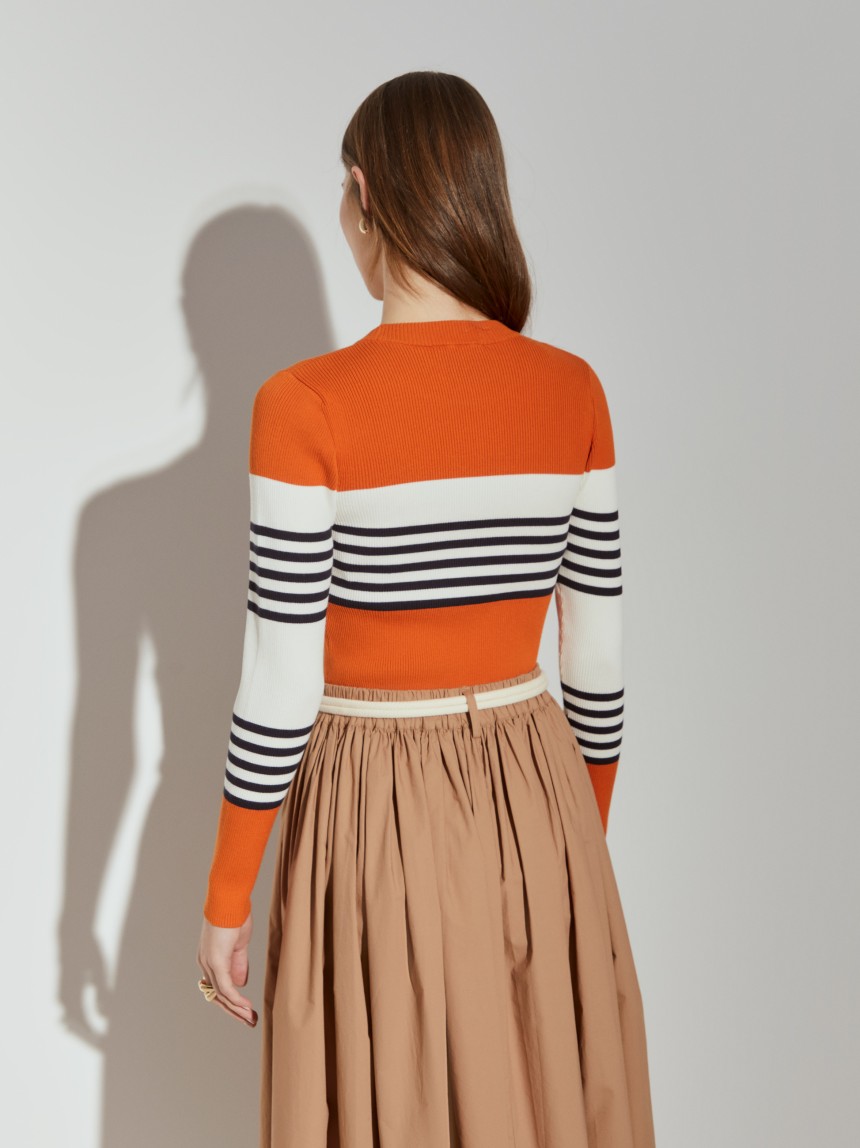 Ribbed striped sweater