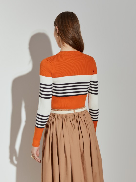 Ribbed striped sweater