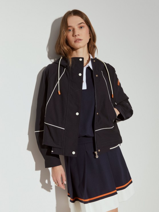 Bomber jacket with hood