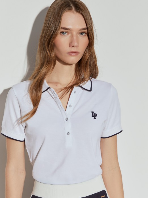 Cotton piqu polo shirt