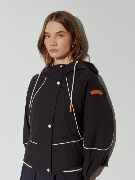 Bomber jacket with hood
