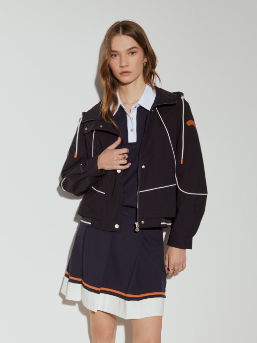 Bomber jacket with hood