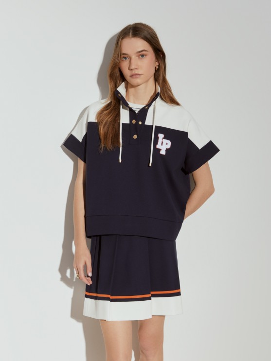 Sudadera bicolor manga corta