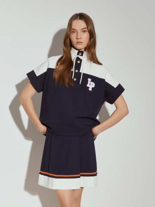 Two-tone short sleeve shirt