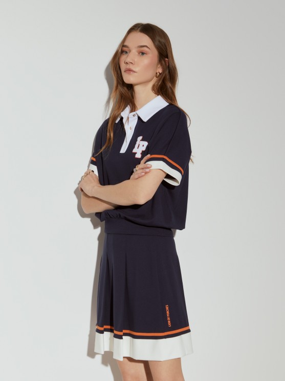 Mesh skirt with pleats