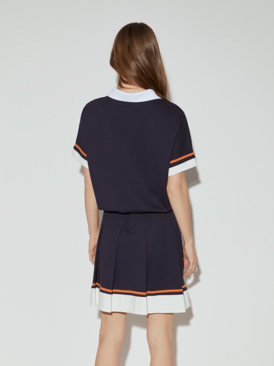 Tricolor knitted polo