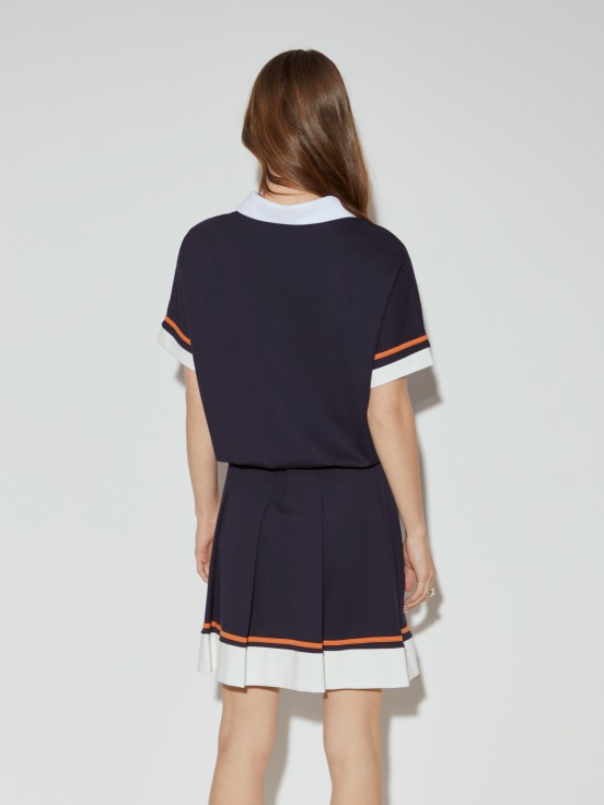 Polo de malha tricolor