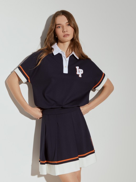 Tricolor knitted polo