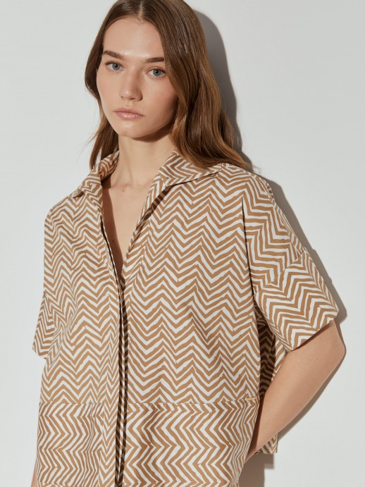 Short sleeve printed blouse
