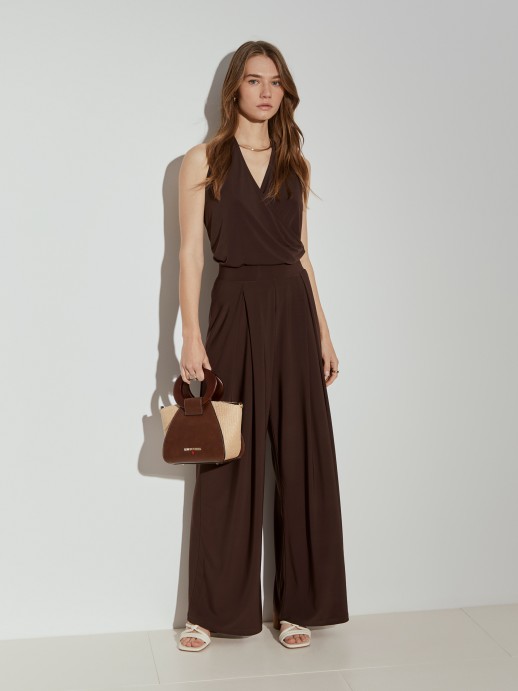 Wide leg fluid pants