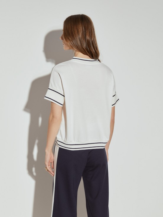 Camiseta bicolor manga corta