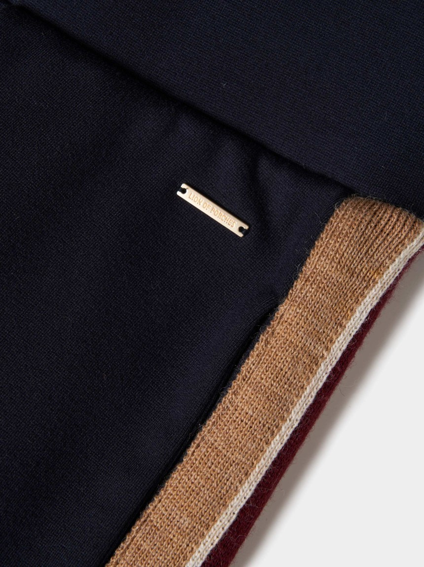 Knit pants with side stripes