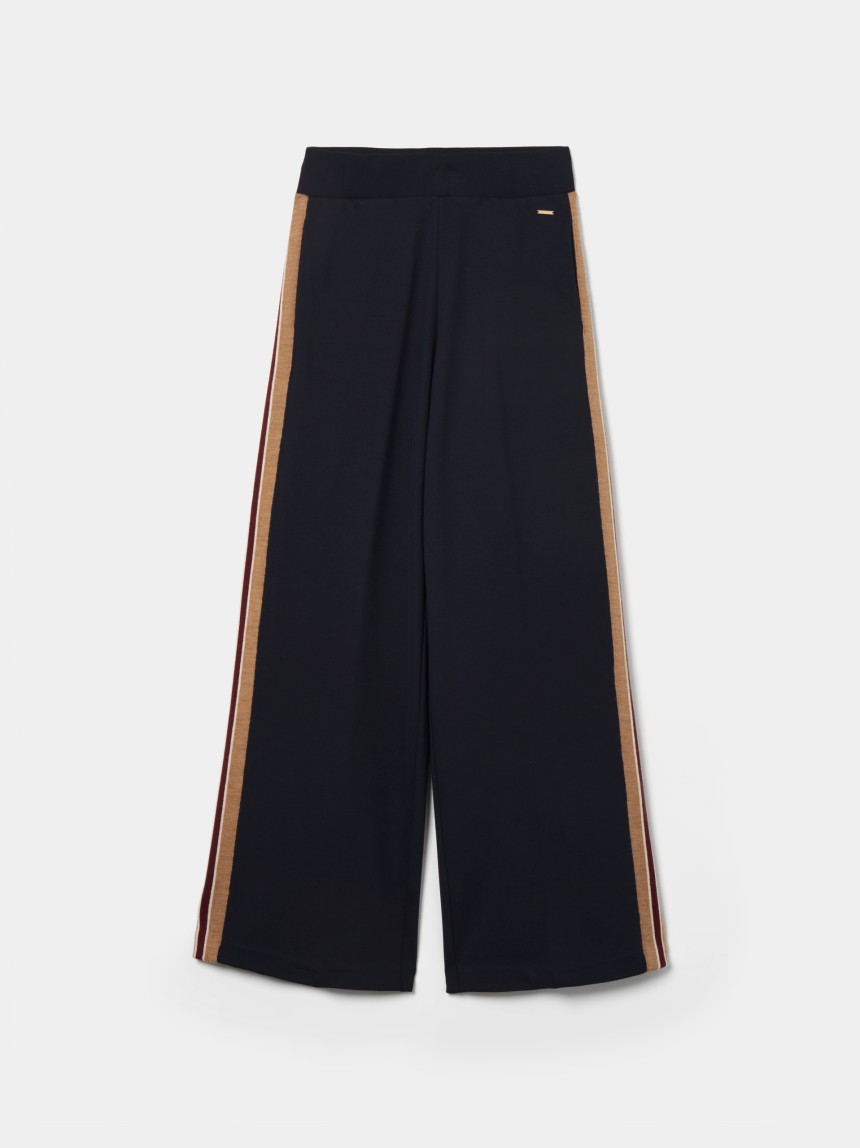 Knit pants with side stripes