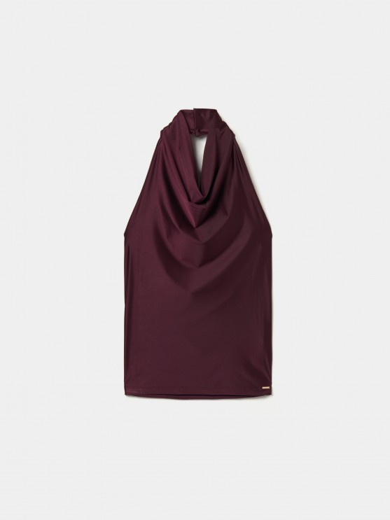 Halter top with drape