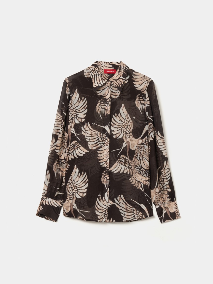 Camisa flu�da estampada