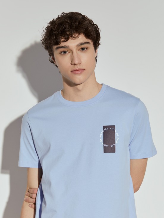 T-shirt manga curta em algodo