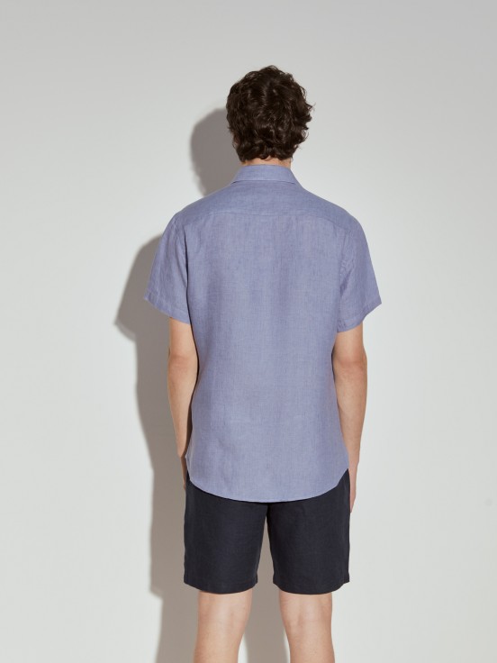 Camisa lino manga corta