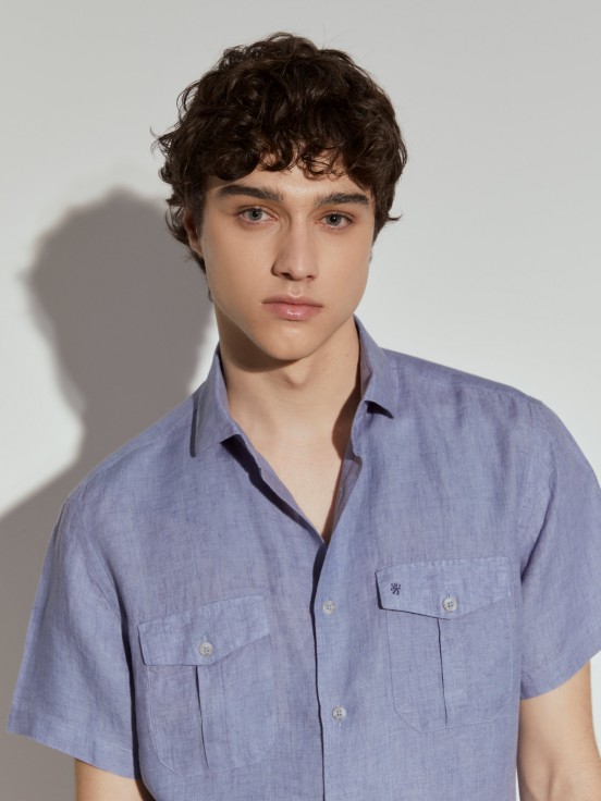 Camisa lino manga corta