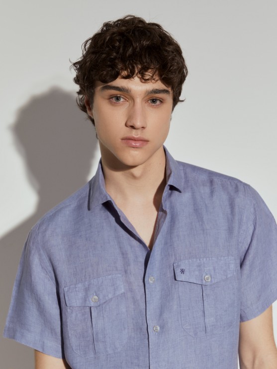 Short sleeve linen shirt