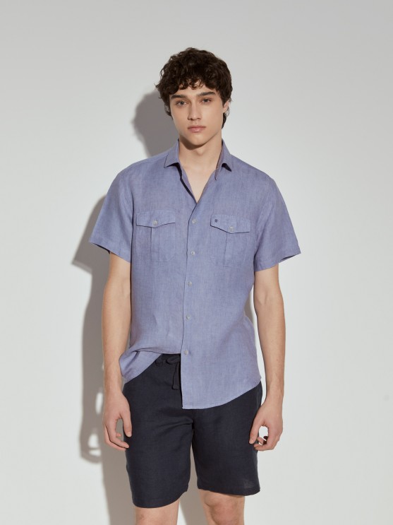 Short sleeve linen shirt