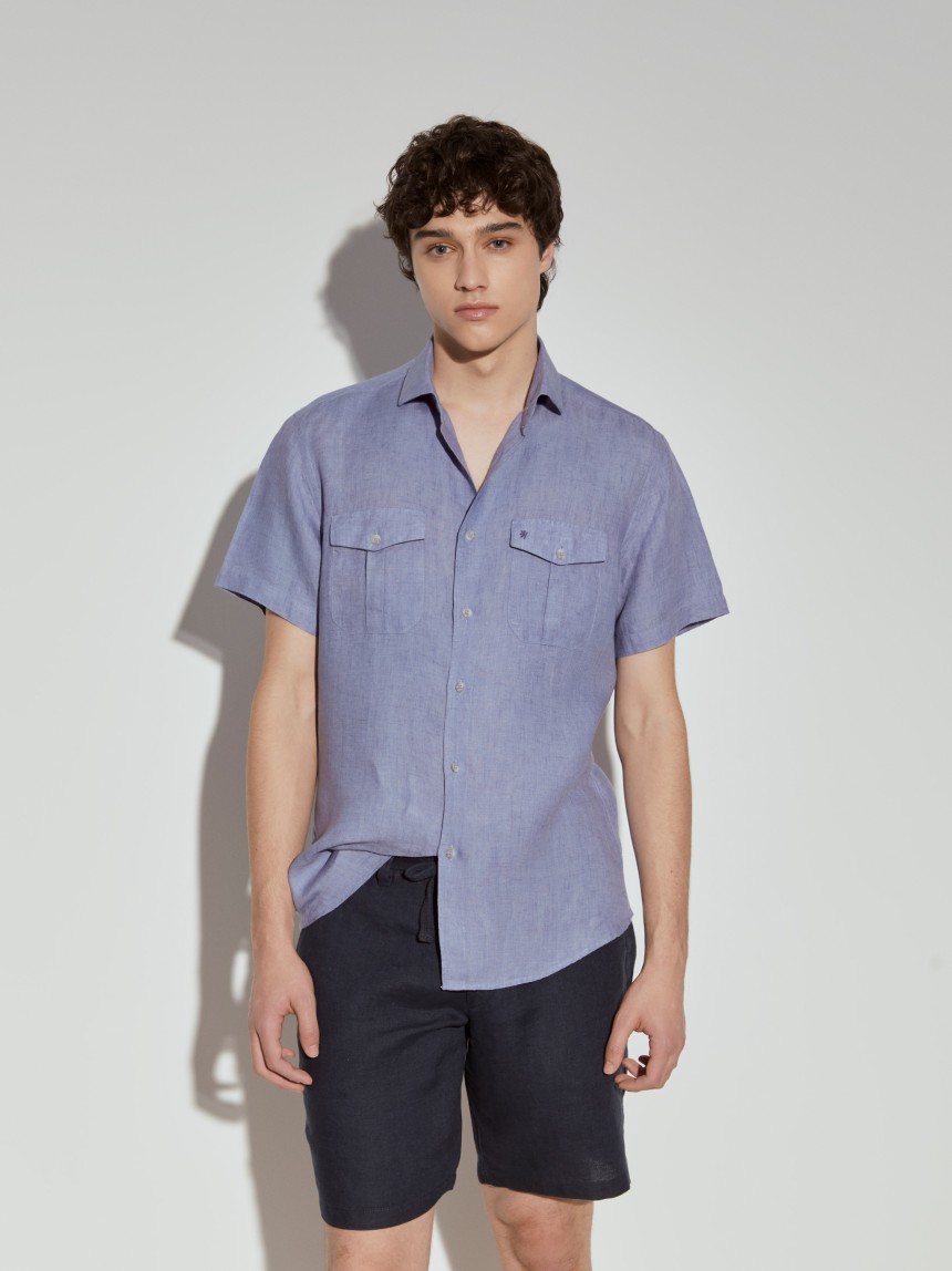 Short sleeve linen shirt