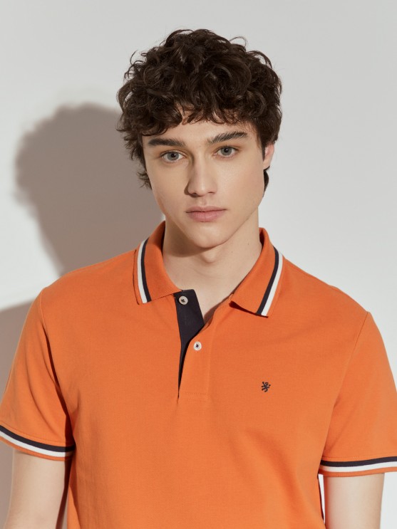 Slim fit pique polo shirt