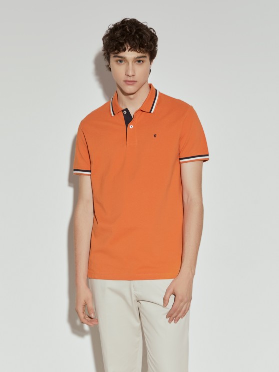 Slim fit pique polo shirt