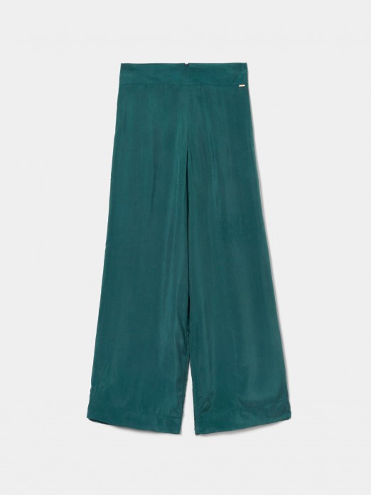 Cupro wide leg pants