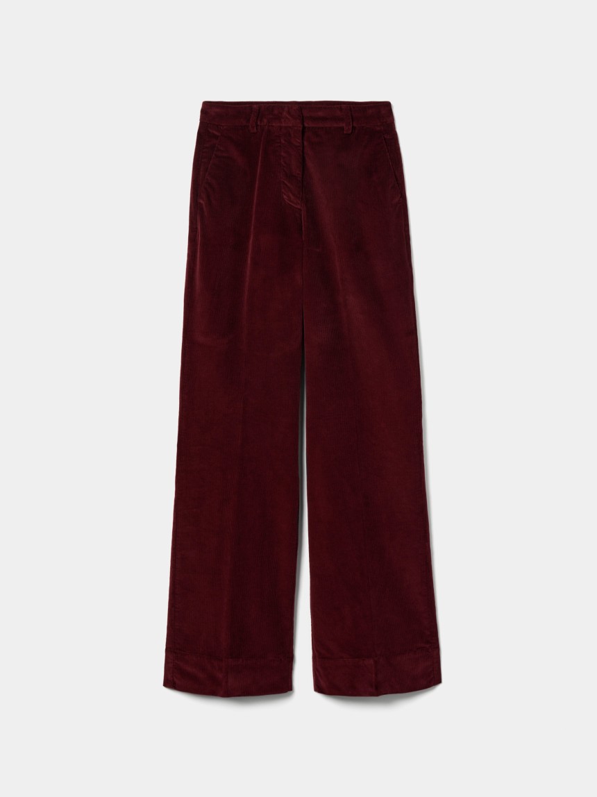 Wide leg corduroy pants