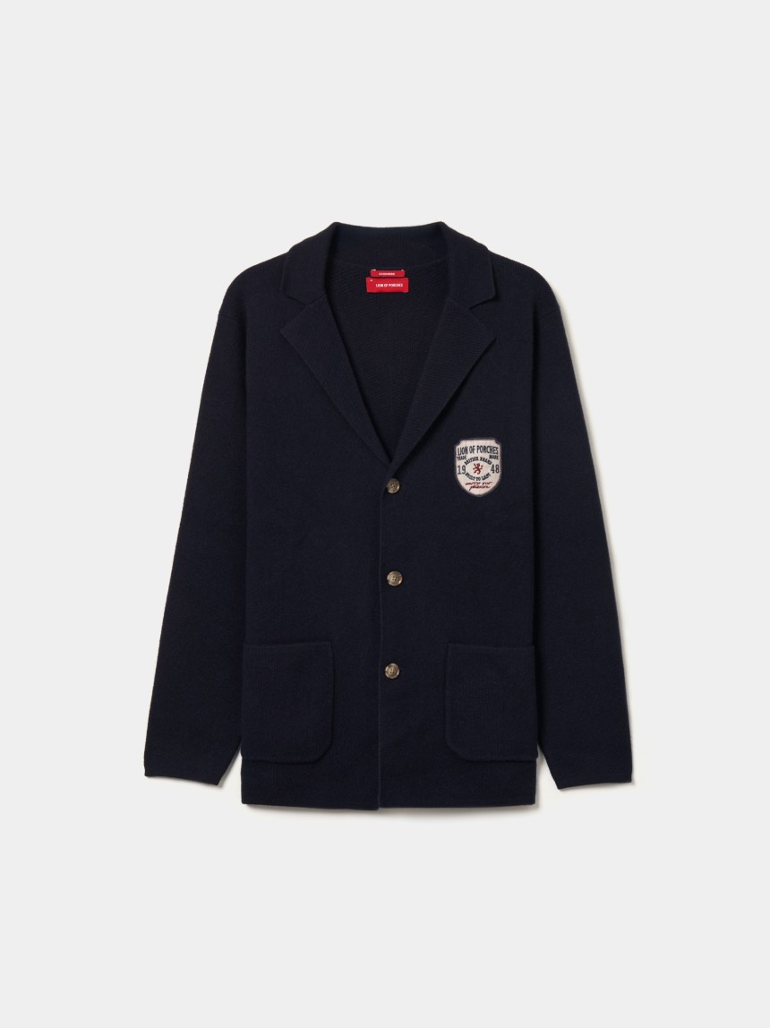 Blazer with embroidered emblem