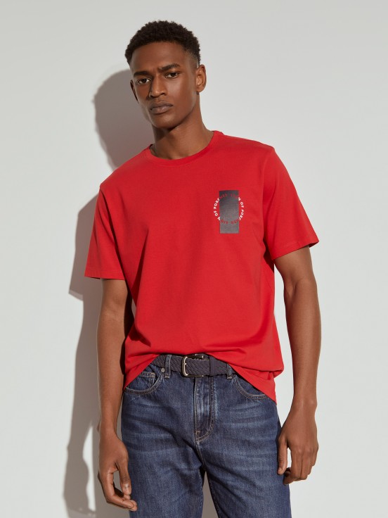 T-shirt manga curta em algodo