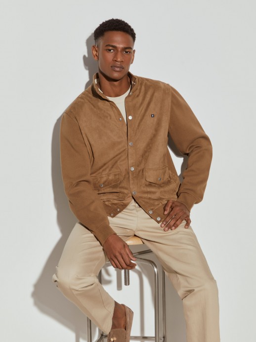 Suede effect coat
