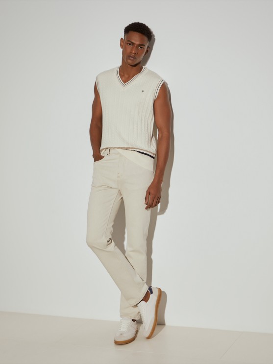Regular fit denim pants