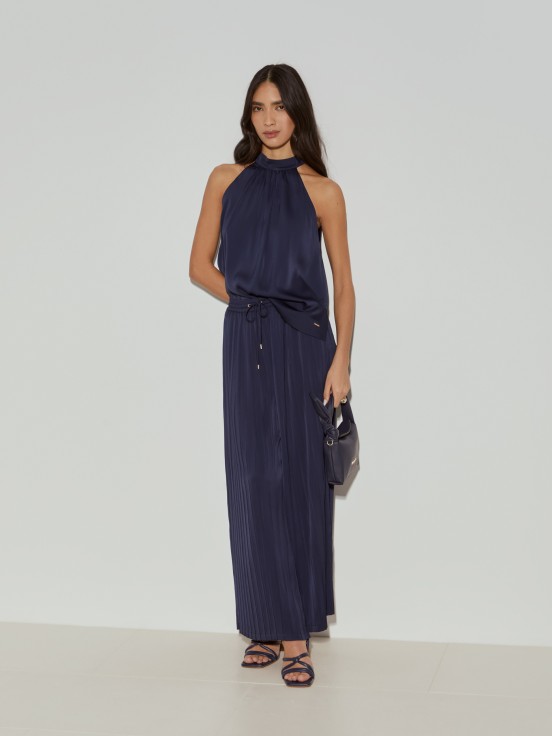 Calas plissadas wide leg
