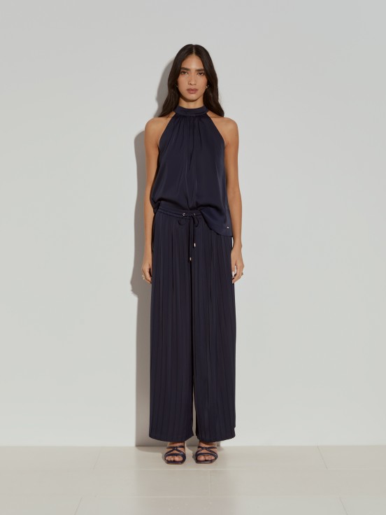 Calas plissadas wide leg