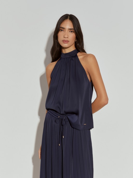 Calas plissadas wide leg