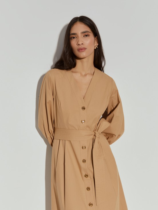 Vestido camisero midi