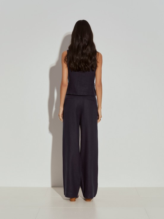 Pantaln ancho de lino
