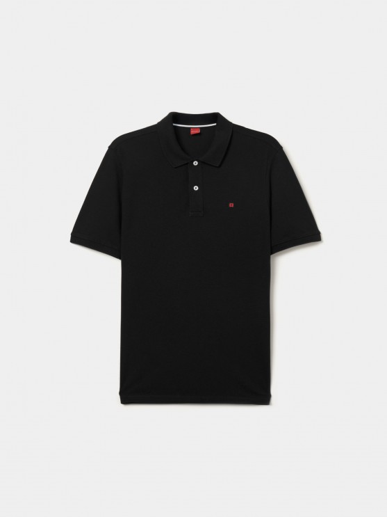 Regular fit piqu polo shirt