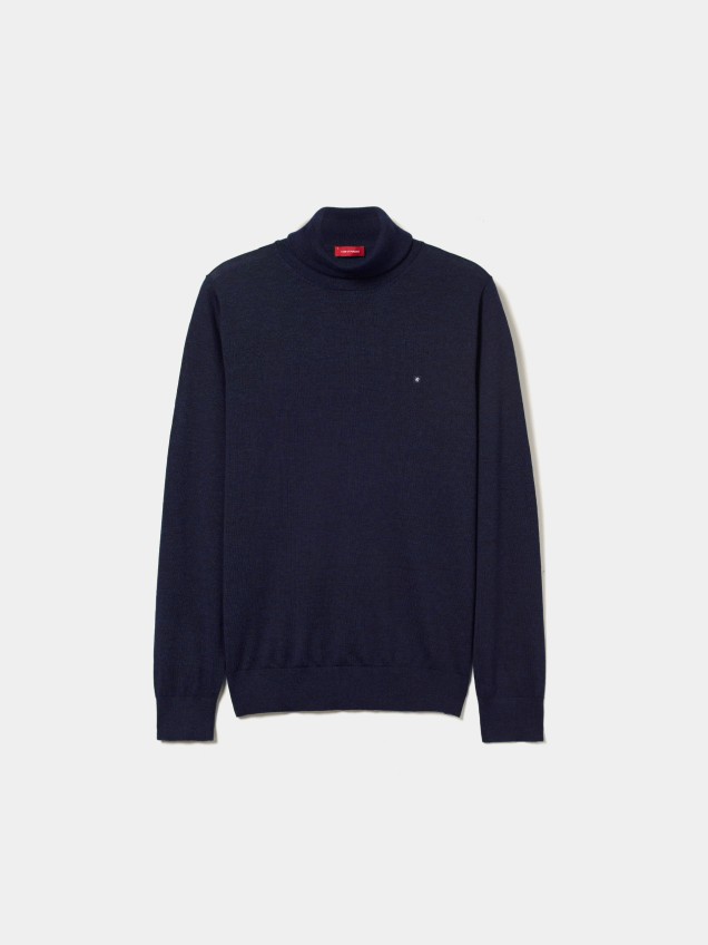 High-neck sweater in wool