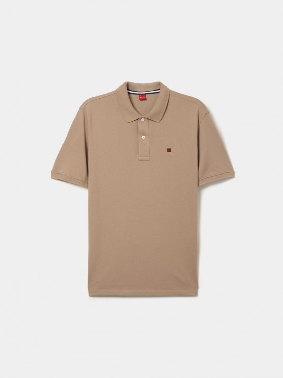 Regular fit piqu polo shirt