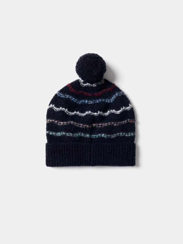 Beanie with pom-pom